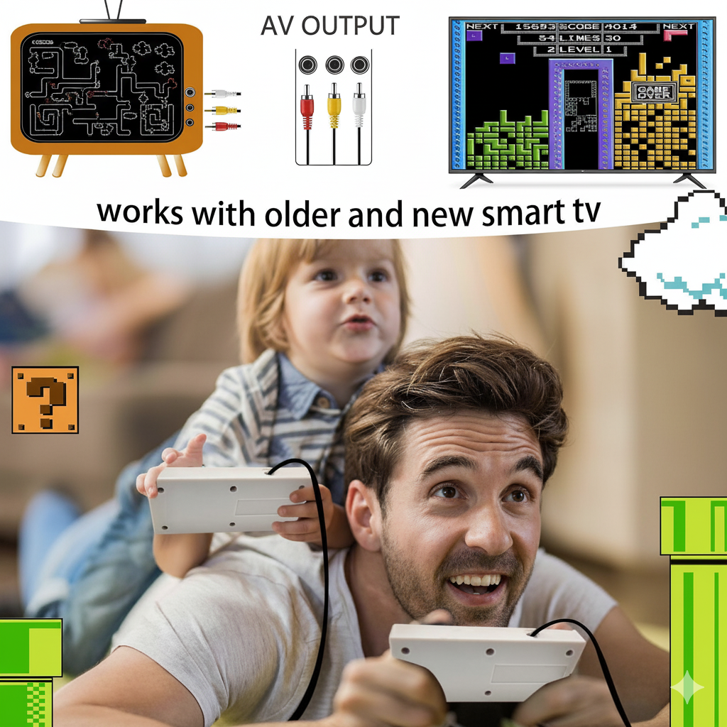 Classic Game Console with 620 Built-In Games | Plug-and-Play with Dual Controllers for Family Fun and Nostalgic Gaming