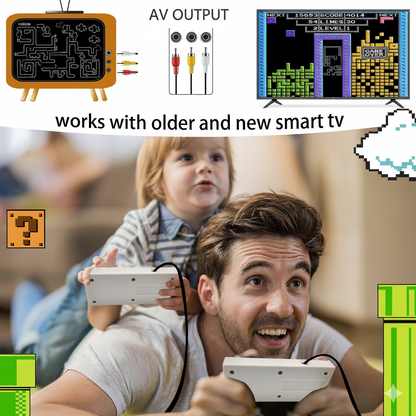 Classic Game Console with 620 Built-In Games | Plug-and-Play with Dual Controllers for Family Fun and Nostalgic Gaming