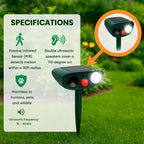 Ultrasonic Possum Repeller | Solar Powered, Waterproof & Chemical-Free for Effective Outdoor Pest Control