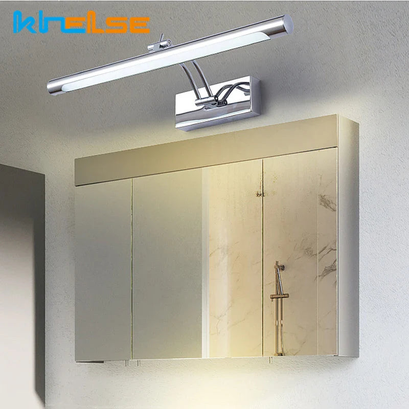 LED Bathroom Wall Light Fixture, Waterproof, 40/55/70CM, Mirror Image Sconce, Cosmetic Decor for Bedroom, AC85-265V Wall Lighting Accessory