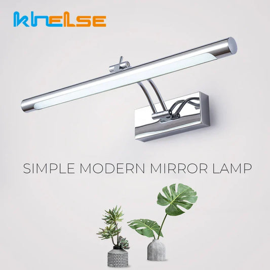 LED Bathroom Wall Light Fixture, Waterproof, 40/55/70CM, Mirror Image Sconce, Cosmetic Decor for Bedroom, AC85-265V Wall Lighting Accessory