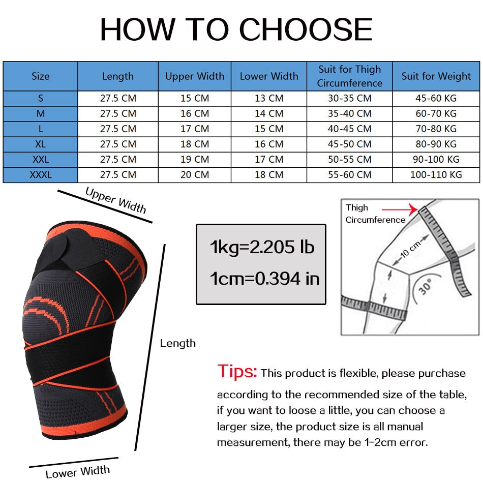 Elastic Knee Brace Support | Adjustable, Compression Fit & Ideal for Injury Recovery and Vigorous Exercise