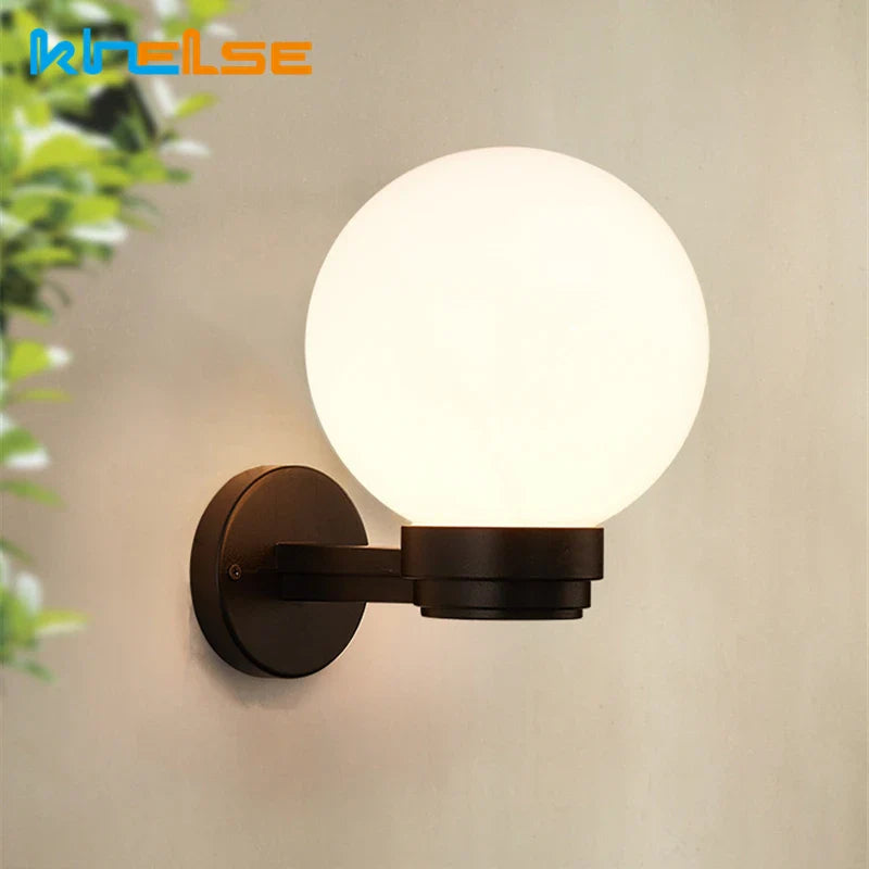 LED Globe Wall Lamp 15W - Waterproof Outdoor Wall Sconce for Garden, Balcony, Yard, Aisle & Stair Lighting