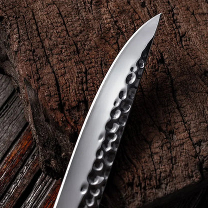Hand-Forged Damascus Boning Knife – VG10 Carbon Steel Fillet Blade with Pakka Wood Handle for Meat, Fish & Poultry