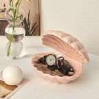 LED Table Lamp with Natural Shell Design for Coastal Home Decor and Nightstand Lighting