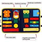 Portable Montessori Busy Board – Engaging Toddler Toy for Home & Travel