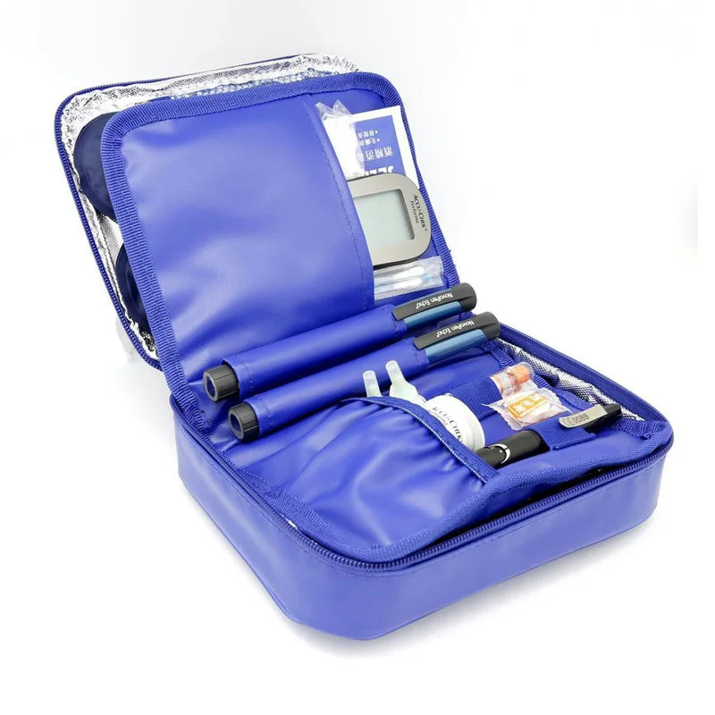 Portable Insulin Cooler Bag | Aluminum Insulation, Thermometer Included & Ideal for Travel and Daily Medication Storage