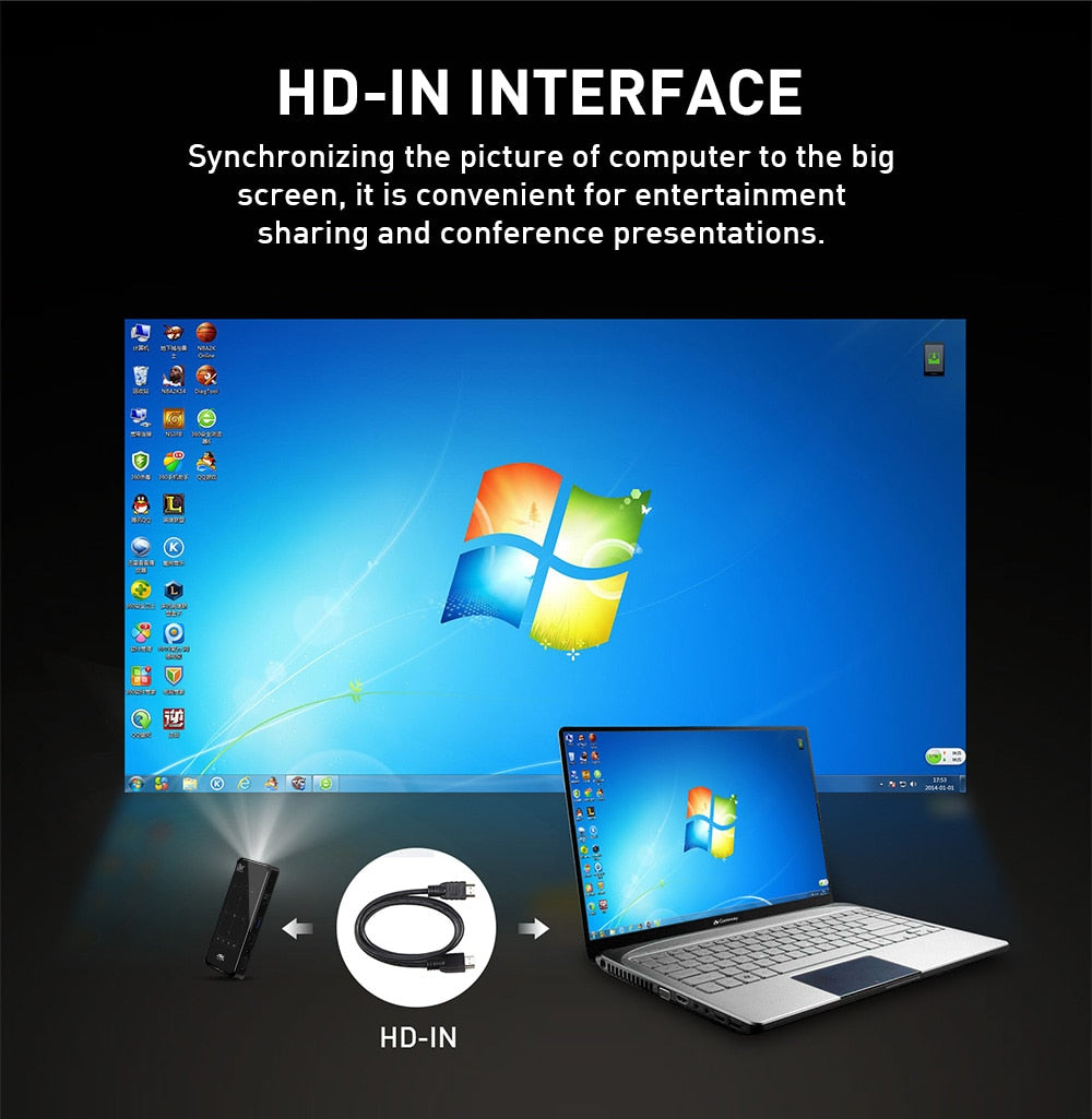 Smart Wi-Fi 4K HD Mobile Wireless Projector | Compact, Battery-Powered & Ideal for Home Entertainment and Outdoor Movie Nights