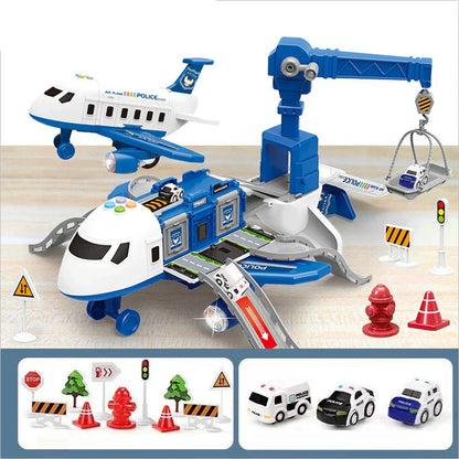 Kids Interactive Airport Playset Toy Vehicle Set | Realistic Airplane, Crane & Cars for Imaginative Play and Motor Skill Development