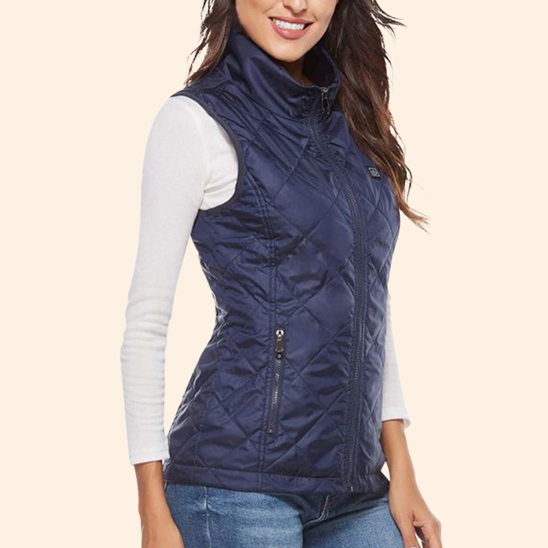 Women's Heated Gilet with Battery Pack, Lightweight, Rechargeable, Insulated Vest for Cold Weather Outdoor Activities