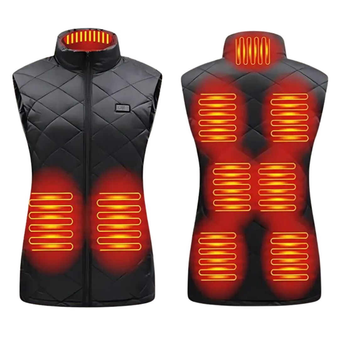 Women's Heated Gilet with Battery Pack, Lightweight, Rechargeable, Insulated Vest for Cold Weather Outdoor Activities
