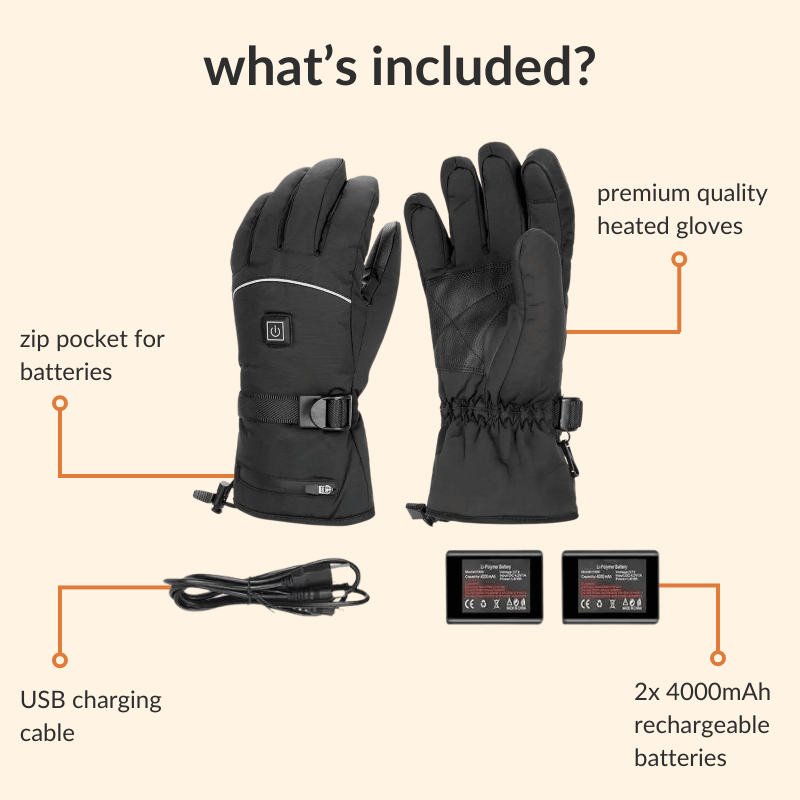 Heated Winter Gloves for Men and Women, Waterproof, Touchscreen Compatible, Perfect for Outdoor Activities and Cold Weather