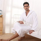 Cotton Towel Bath Gown with Adjustable Belt – Comfortable Long Housecoat Robe