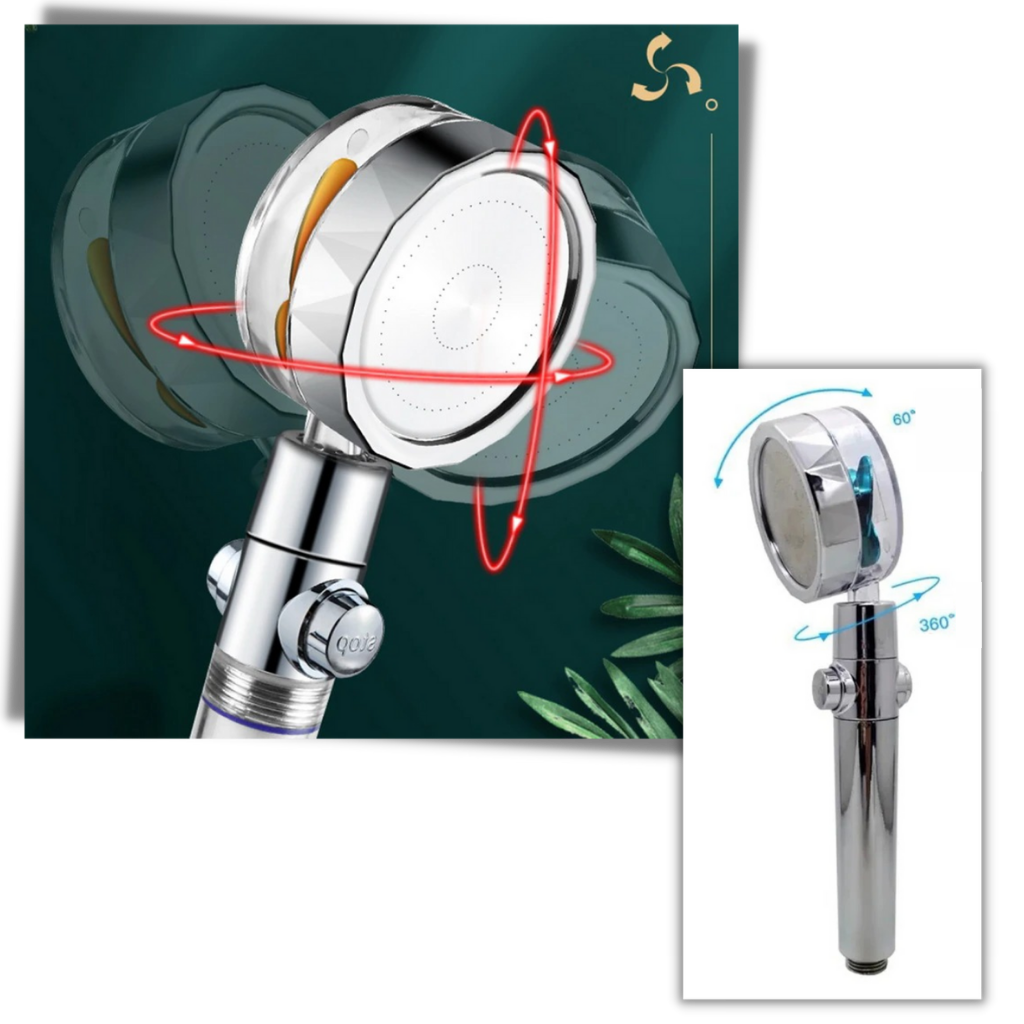 High-Pressure Shower Head with Turbo Propeller – Powerful Spray with Built-in Water Filter | Water-Saving Design