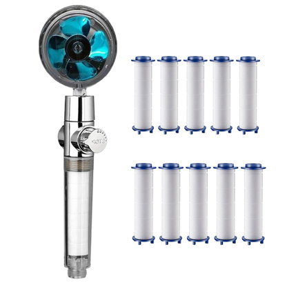 High-Pressure Shower Head with Turbo Propeller – Powerful Spray with Built-in Water Filter | Water-Saving Design
