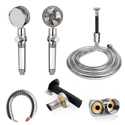 High-Pressure Shower Head with Turbo Propeller – Powerful Spray with Built-in Water Filter | Water-Saving Design