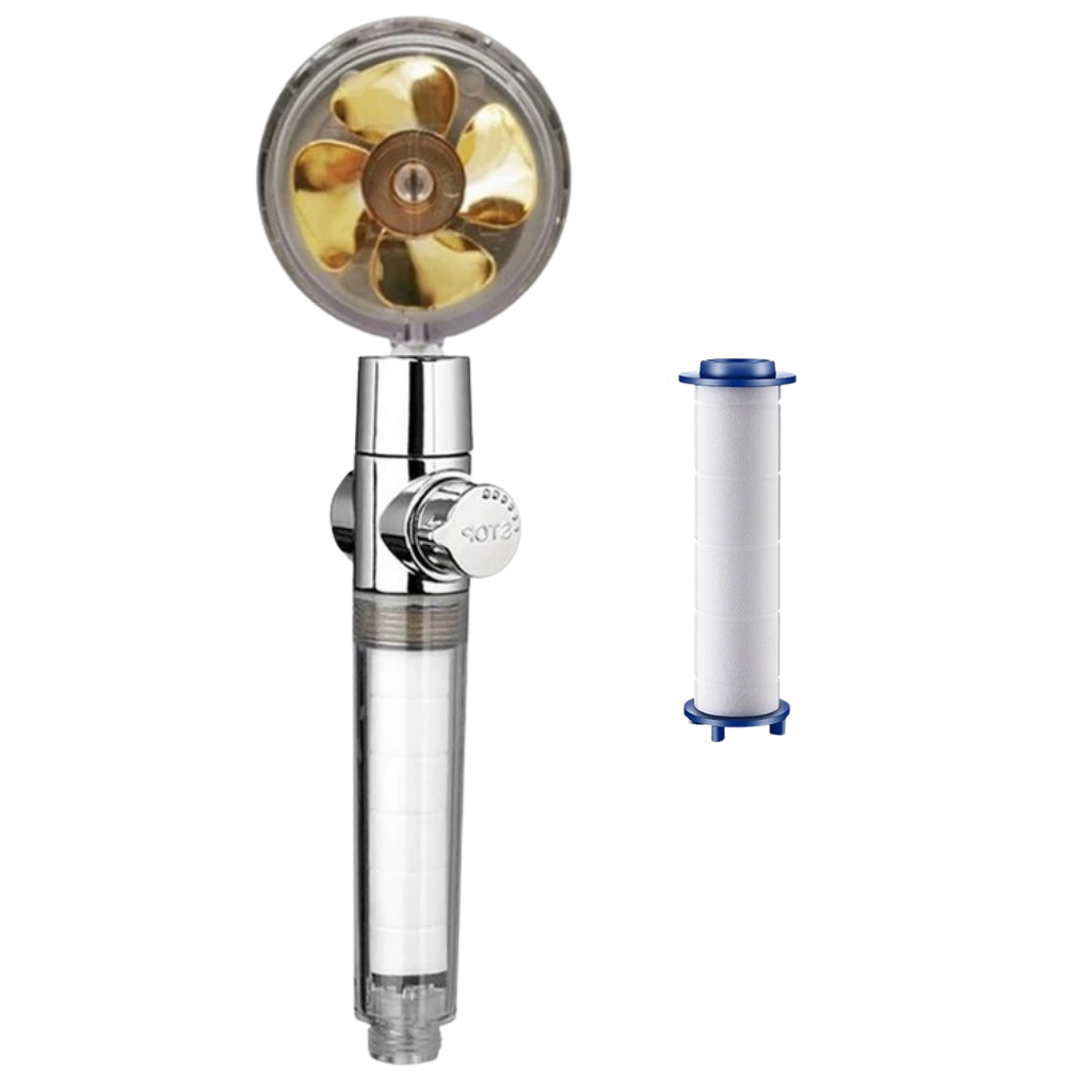 High-Pressure Shower Head with Turbo Propeller – Powerful Spray with Built-in Water Filter | Water-Saving Design