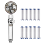 High-Pressure Shower Head with Turbo Propeller – Powerful Spray with Built-in Water Filter | Water-Saving Design