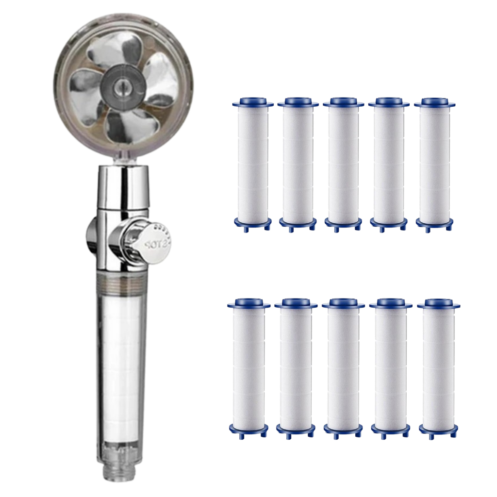 High-Pressure Shower Head with Turbo Propeller – Powerful Spray with Built-in Water Filter | Water-Saving Design