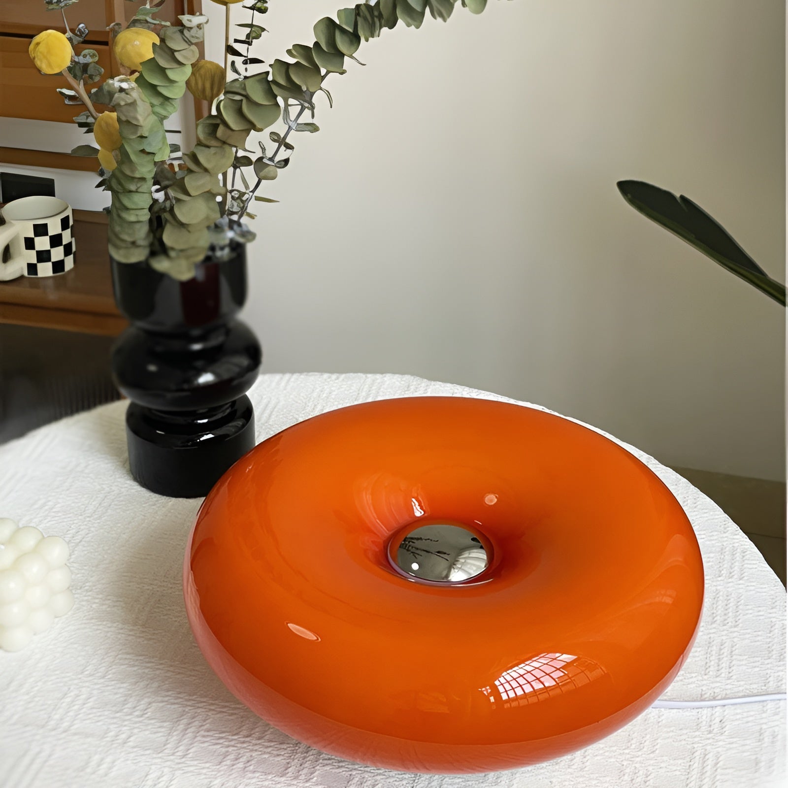 LED Donut Lamp - Nordic Glass Wall & Table Light Fixture for Home Decor & Ambient Lighting