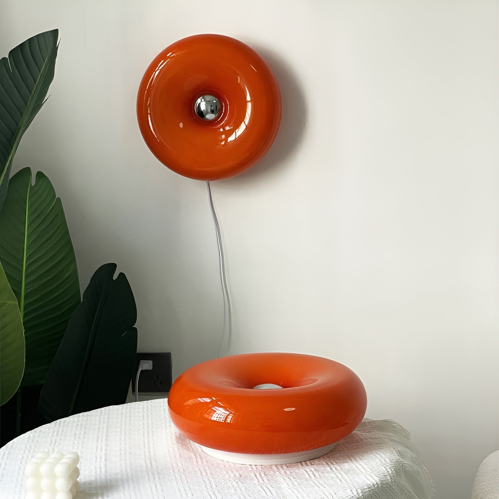 LED Donut Lamp - Nordic Glass Wall & Table Light Fixture for Home Decor & Ambient Lighting