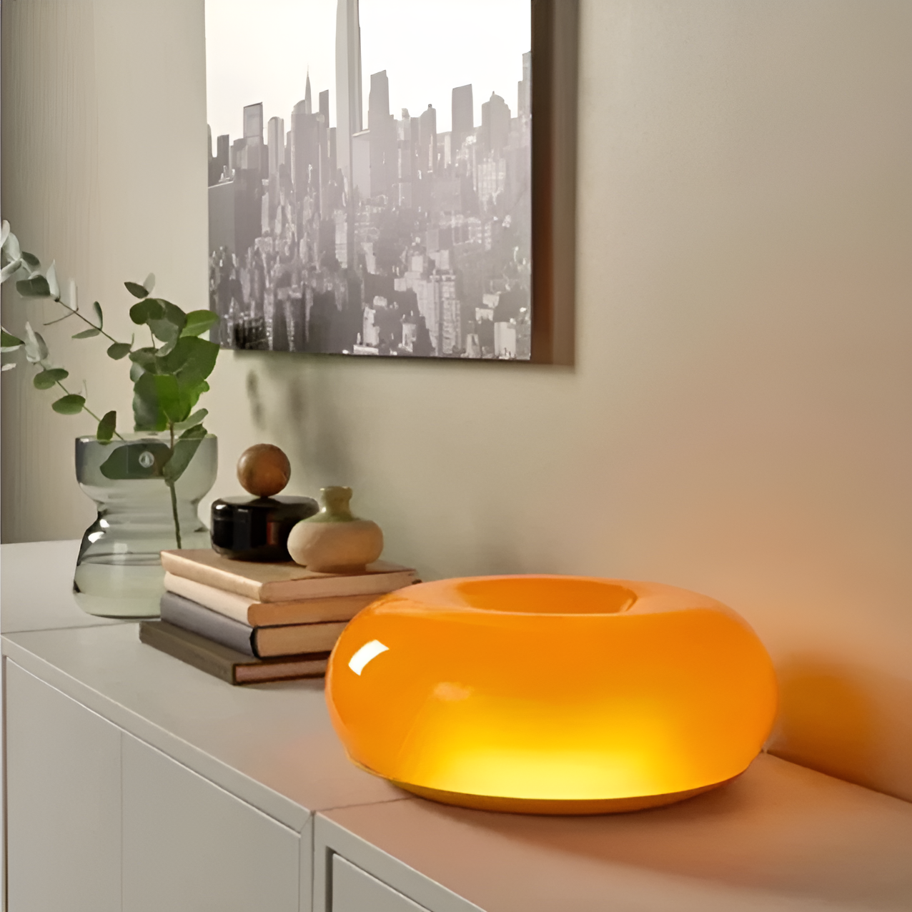 LED Donut Lamp - Nordic Glass Wall & Table Light Fixture for Home Decor & Ambient Lighting