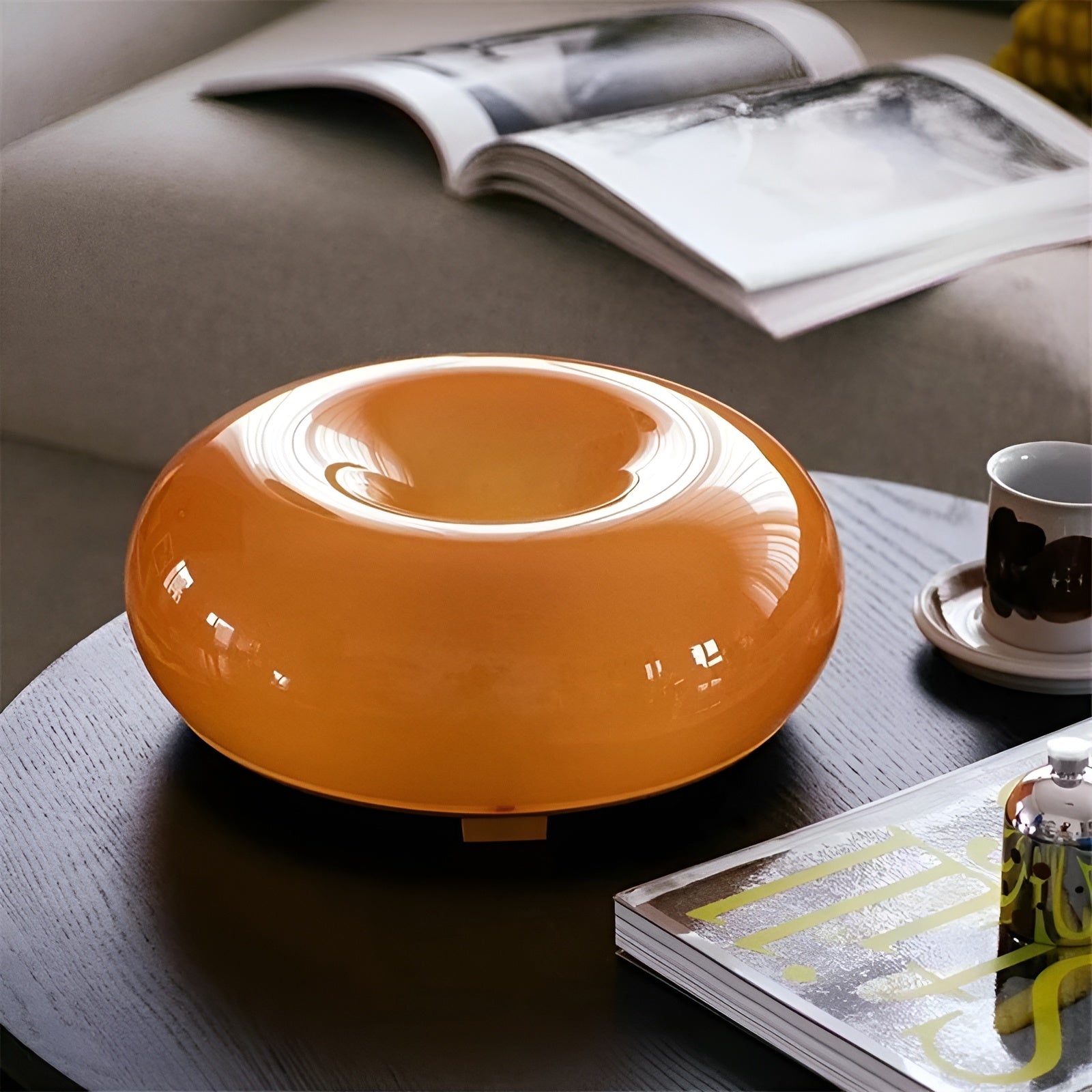 LED Donut Lamp - Nordic Glass Wall & Table Light Fixture for Home Decor & Ambient Lighting