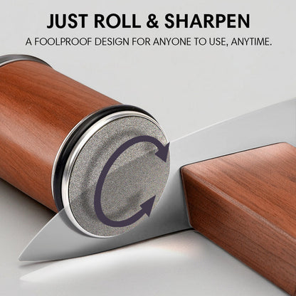 Diamond Knife Sharpener | Dual Grinding Angles & Interchangeable Discs for Professional-Grade Kitchen Performance
