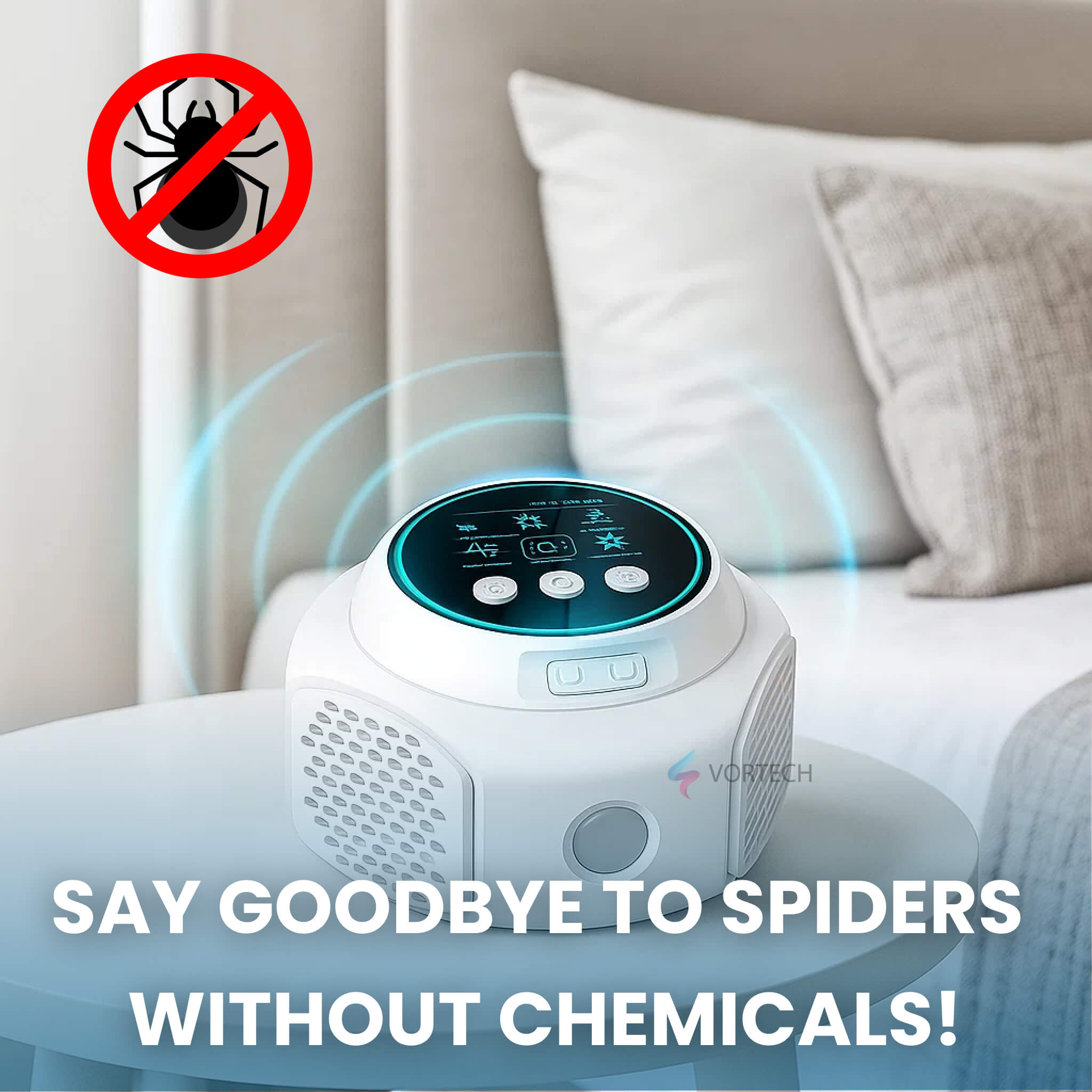 Plug-In Ultrasonic Spider Repeller | Chemical-Free, Safe & Silent for Home Coverage up to 3200 sq. ft.