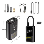 Portable Tyre Inflator with Built-in Power Bank | 150 PSI, LED Light & 4 Nozzles for Cars, Bikes & Sports Equipment