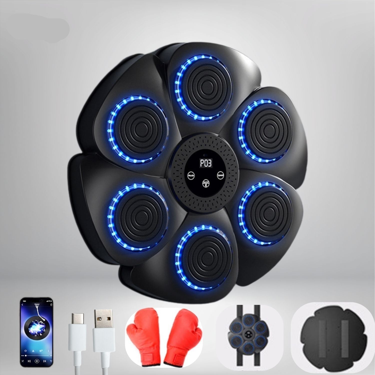 Smart Wall-Mounted Boxing Machine | Interactive, Bluetooth Music & Rhythm Modes for Home Fitness Training