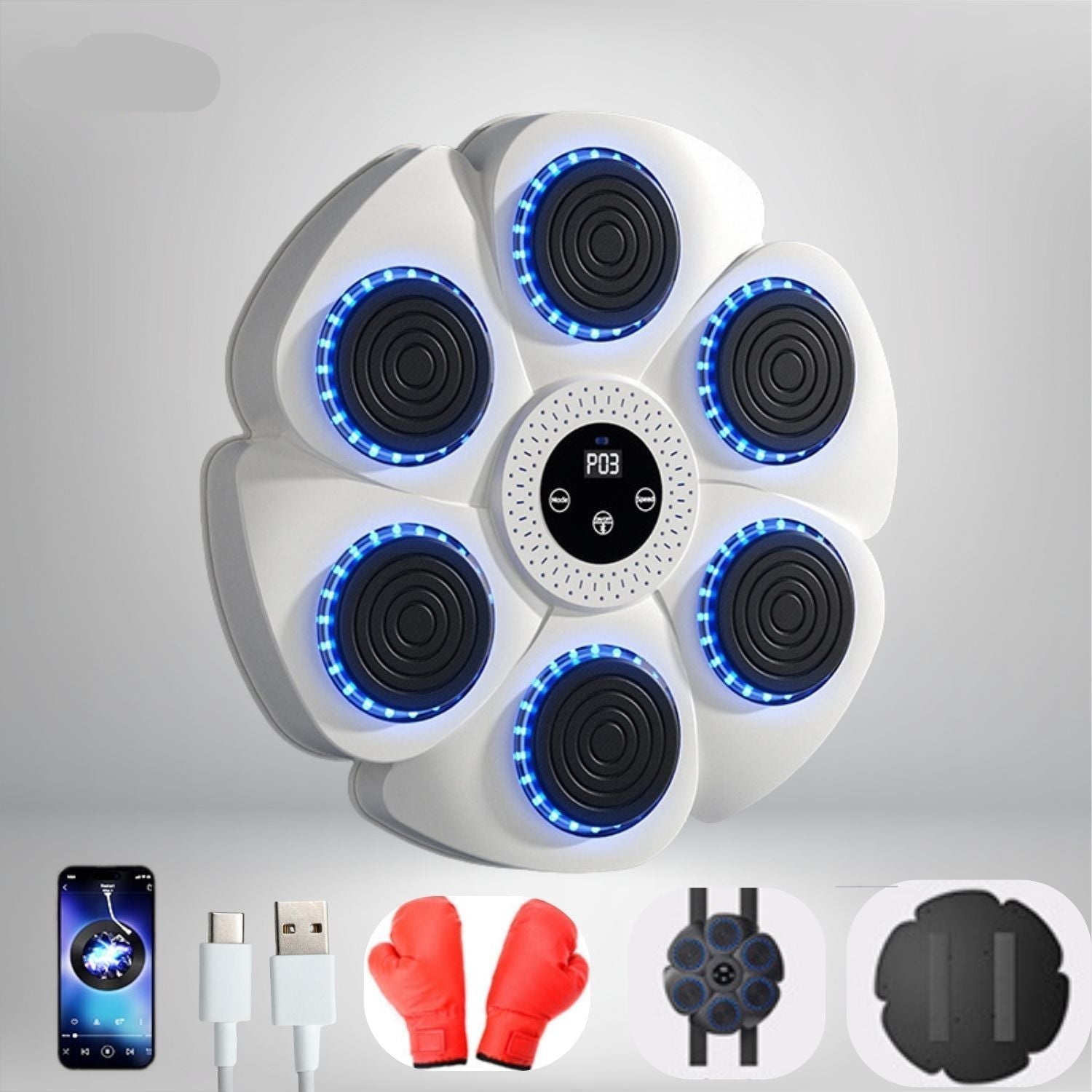 Smart Wall-Mounted Boxing Machine | Interactive, Bluetooth Music & Rhythm Modes for Home Fitness Training