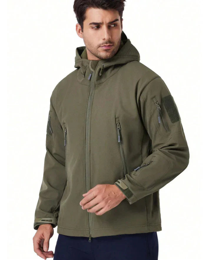 Durable Waterproof Outdoor Jacket | Adjustable Hood, Zip Pockets & Ideal for Hiking and Daily Wear