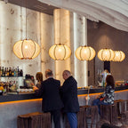 Scandinavian Wood Pendant Light Fixture - Mid-Century Design for Dining Room & Kitchen Lighting