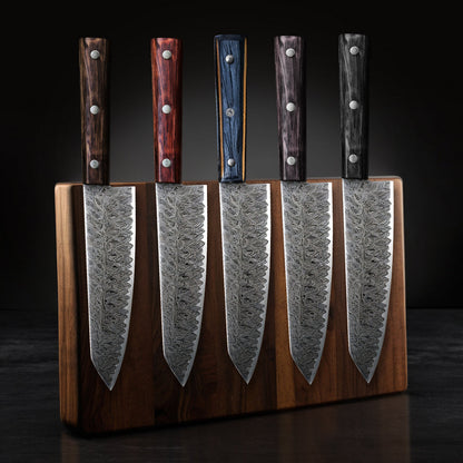 Pro Chef Santoku Knife – VG10 Damascus Steel Blade with Ergonomic Pakka Wood Handle for Precision Cutting