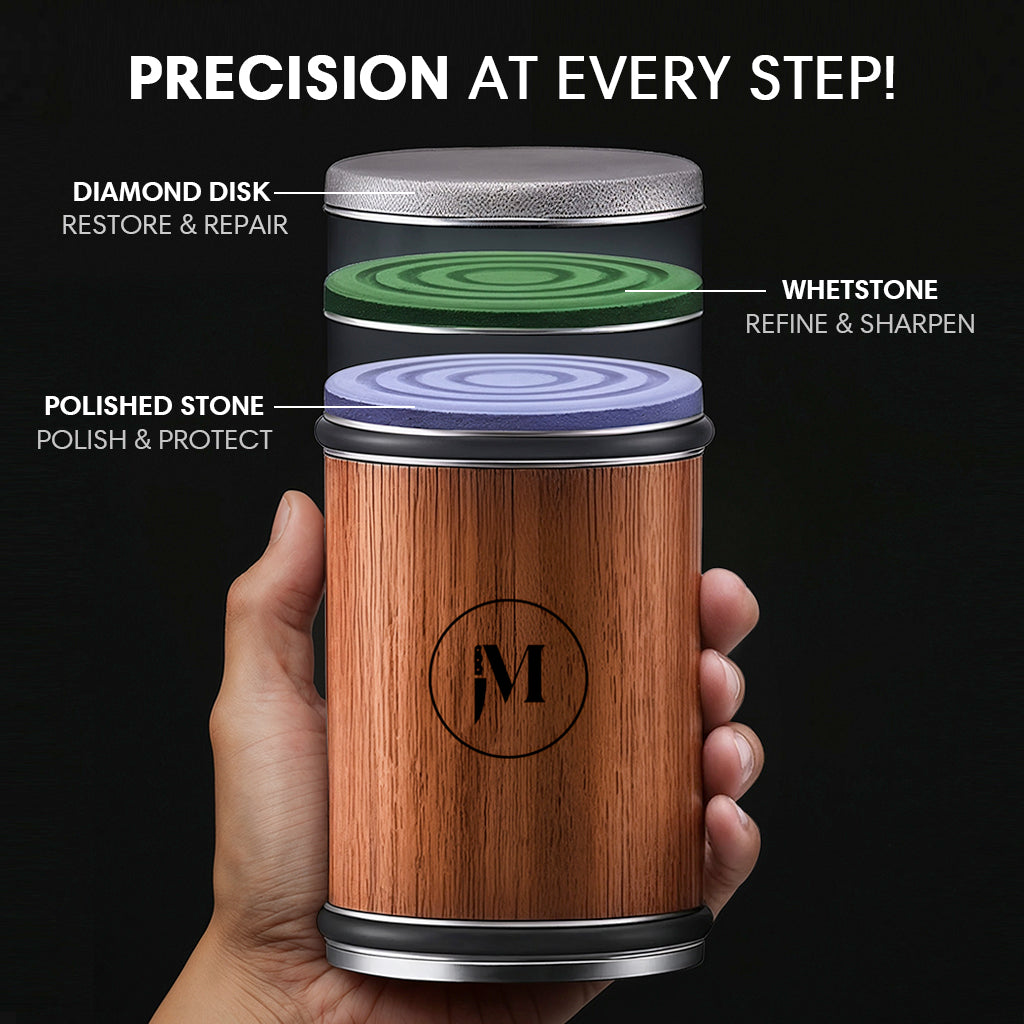 Diamond EdgeMaster Rolling Knife Sharpener Pro – Dual Diamond & Ceramic Grinding System for 15°/20° Precision Edges