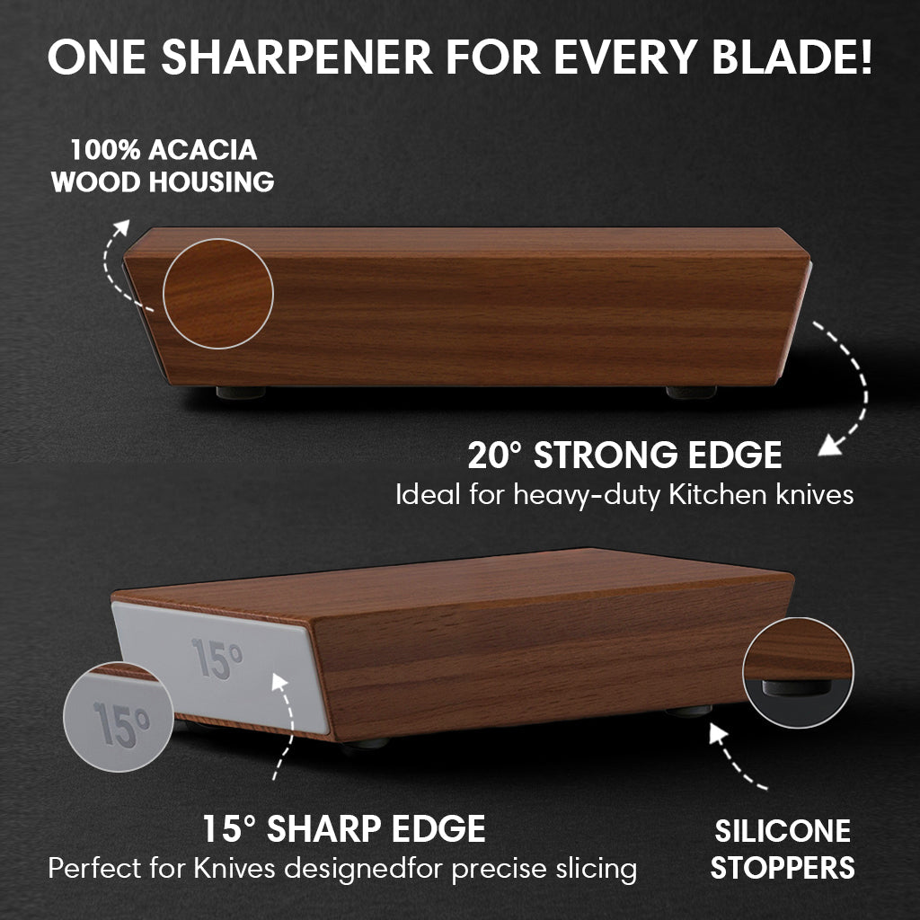 Diamond Knife Sharpener | Dual Grinding Angles & Interchangeable Discs for Professional-Grade Kitchen Performance