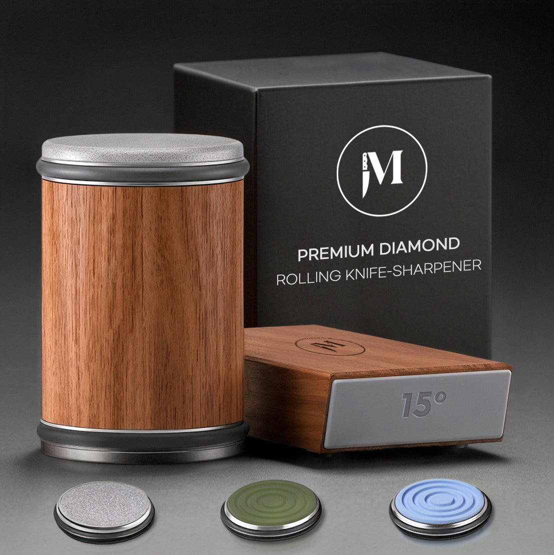 Diamond EdgeMaster Rolling Knife Sharpener Pro – Dual Diamond & Ceramic Grinding System for 15°/20° Precision Edges