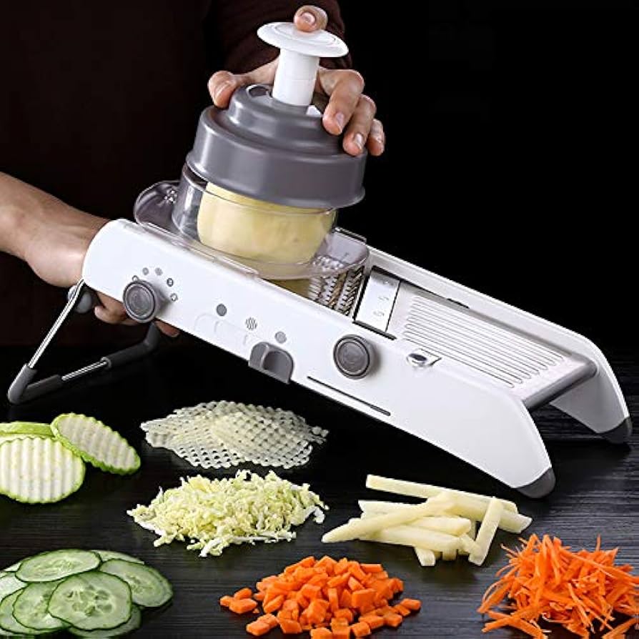 Mandoline Vegetable Slicer | Adjustable Stainless Steel Blades for Quick, Safe & Precise Vegetable Preparation