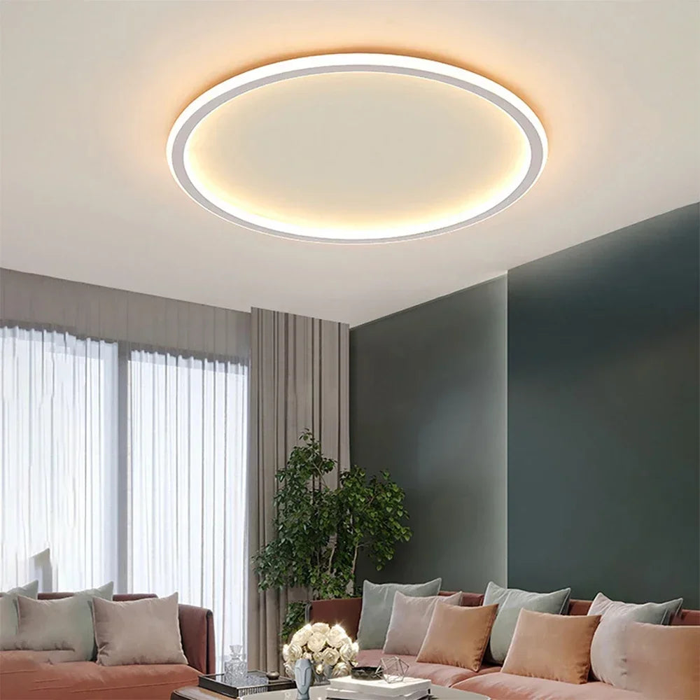 Scandinavian Round Ceiling Light Fixture - Modern LED Lighting for Living Room & Home Decor