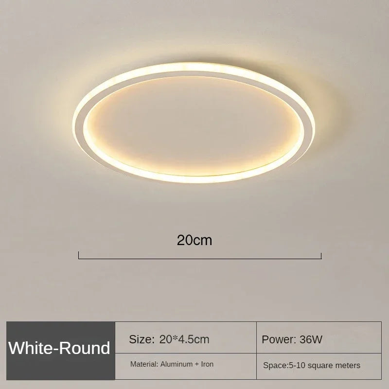 Scandinavian Round Ceiling Light Fixture - Modern LED Lighting for Living Room & Home Decor