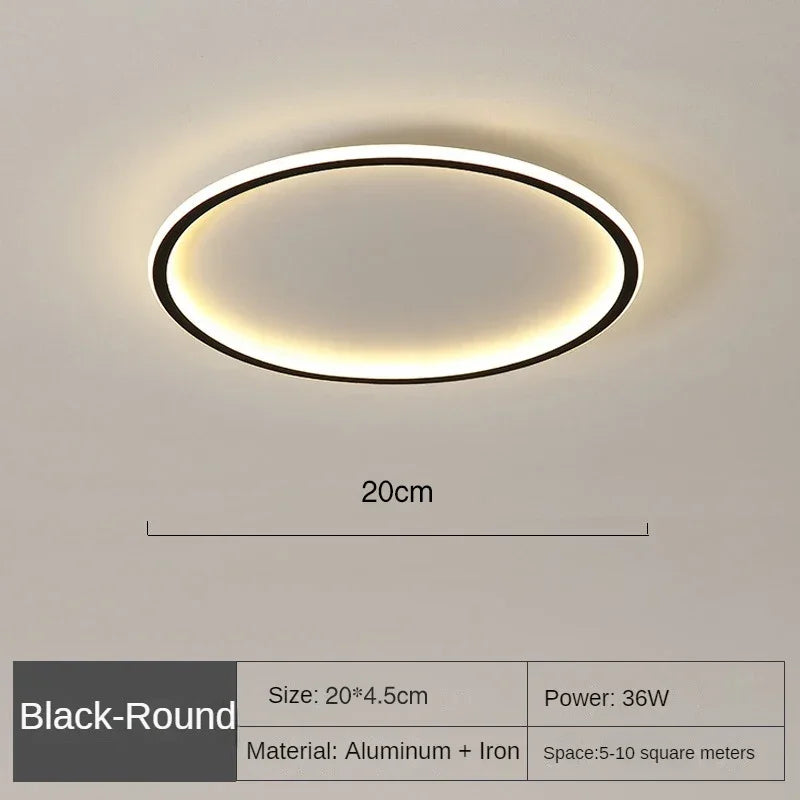 Scandinavian Round Ceiling Light Fixture - Modern LED Lighting for Living Room & Home Decor