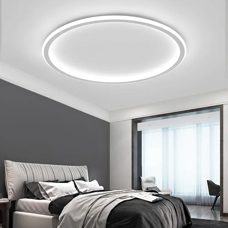 Scandinavian Round Ceiling Light Fixture - Modern LED Lighting for Living Room & Home Decor