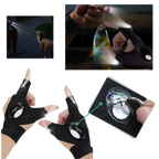 LED Fingerless Gloves with Waterproof Lights - Ideal for Working, Cycling, Hiking, Survival, and Camping