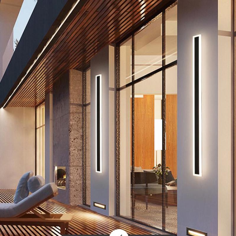 Linear Metal Outdoor Wall Light Fixture - Waterproof Design for Patios, Gardens & Entryways