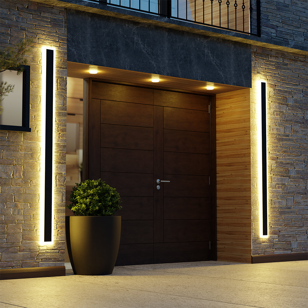 Linear Metal Outdoor Wall Light Fixture - Waterproof Design for Patios, Gardens & Entryways