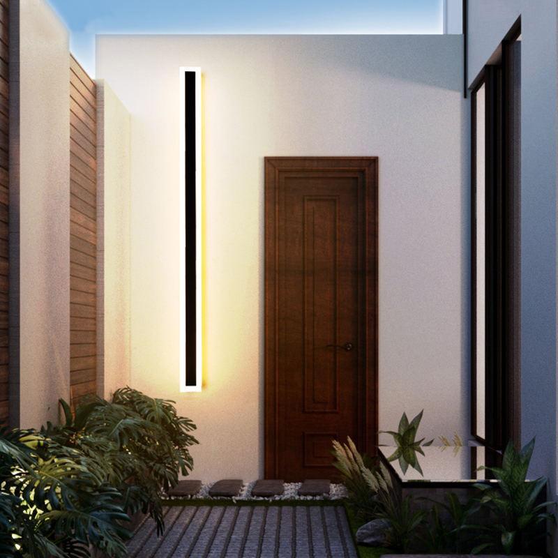 Linear Metal Outdoor Wall Light Fixture - Waterproof Design for Patios, Gardens & Entryways