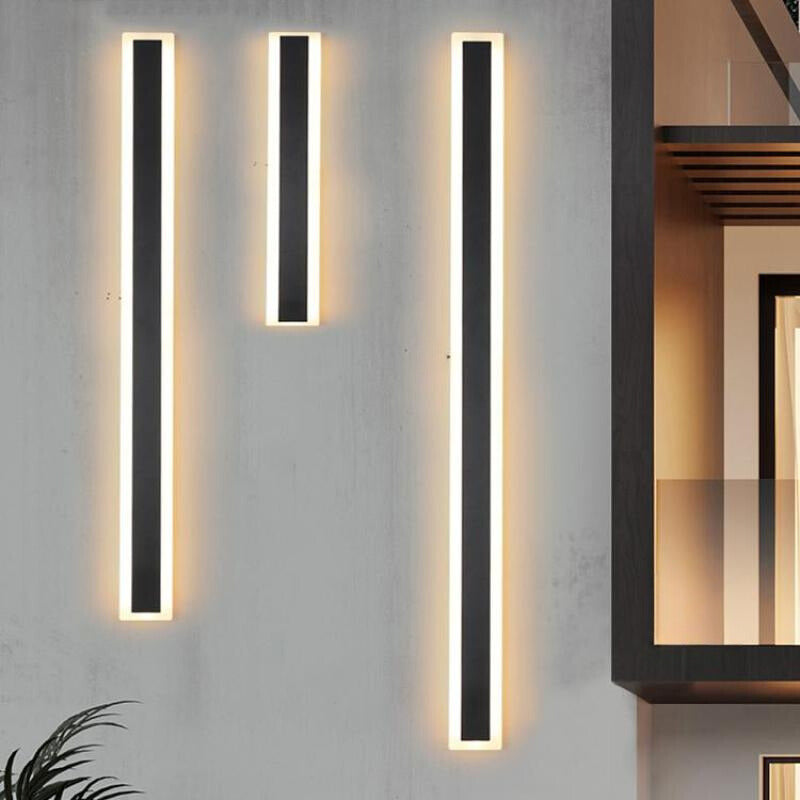 Linear Metal Outdoor Wall Light Fixture - Waterproof Design for Patios, Gardens & Entryways