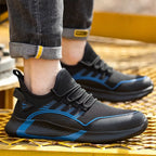 Breathable Lightweight Safety Sneakers for Work - Slip-Resistant, Comfortable Footwear for Construction & Industrial Use