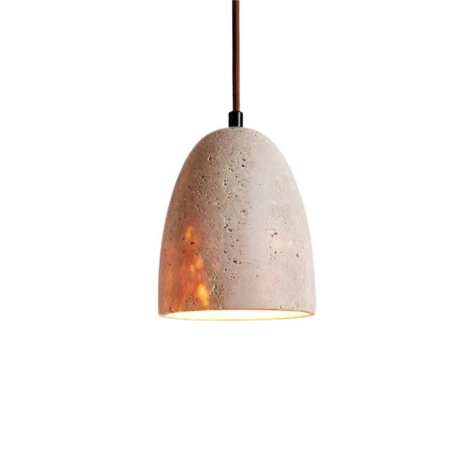 Japanese Style Yellow Travertine Pendant Light Fixture for Modern Home Decor & Dining Spaces